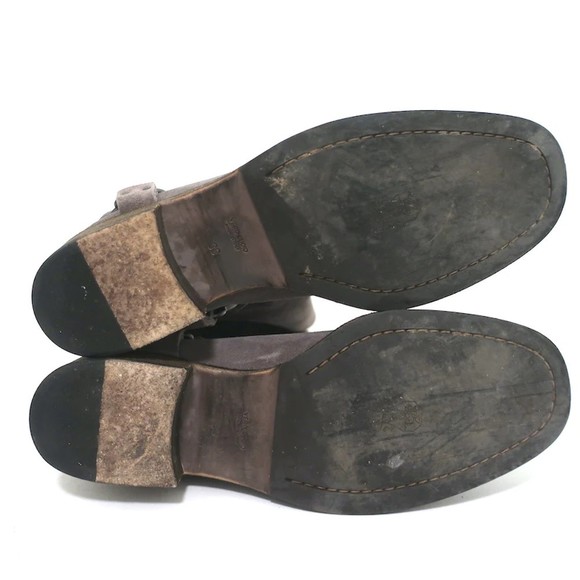 Brunello Cucinelli Moto Boots Gray Suede Size 39 Mid-Calf Biker Boots - Picture 10 of 11